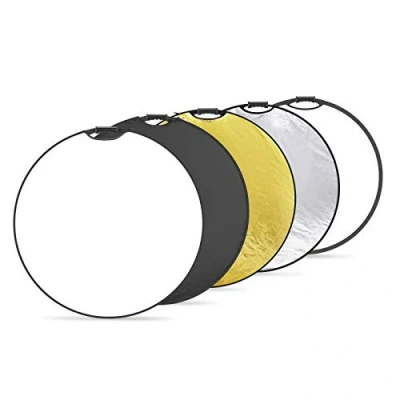 Afbeelding van Neewer 5 in 1 draagbare ronde 32 in/80 cm lichtreflector inklapbare multi disc met enkele grip en tas voor studiofotografie verlichting buitenverlichting goud/zilver/wit/zwart/doorschijnend