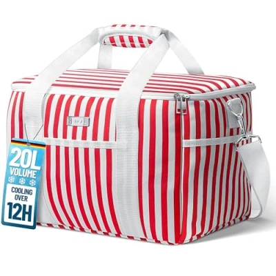Afbeelding van HOEL Koeltas voor eten en dranken, geïsoleerde thermotas, lunchtas, waterdicht lekvrij, isoleertas auto winkelen, picknicktas, lunchtas
