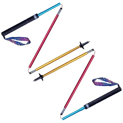 Afbeelding van AONIJIE Set van 2 opvouwbare Z wandelstokken, ultracompact, trekkingstokken voor trekking, wandelen, reizen (Kleurrijk, 120cm 2pcs)