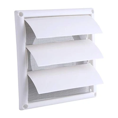 Afbeelding van Fdit ventilatierooster van kunststof, afdekking met 3 kleppen, kunststof beschermingsrooster voor muggennet (20 x 20 cm)