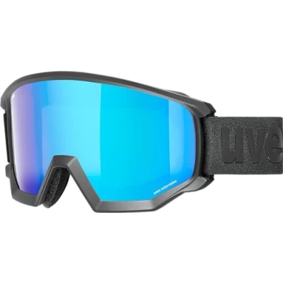 Afbeelding van uvex athletic CV skibril voor dames en heren contrastverhogend vergroot condensvrij gezichtsveld black matt/blue green one size