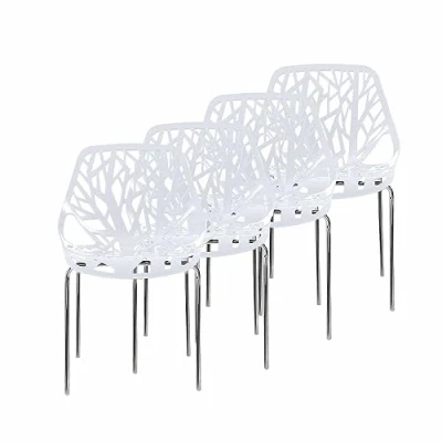 Afbeelding van Makika Designerstoel eetkamerstoel Caluna set van 4 stuks in wit