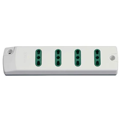 Afbeelding van Vimar FP00404.B mobiele stekkerdoos 2P+T 16 A 250 V , met 4 uitgangen, Italiaanse standaard type P17/11, zonder kabel