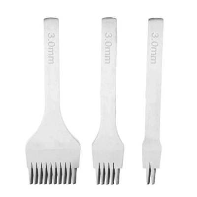 Afbeelding van Lederen Craft Tools, White Steel 2/5/10 Punch Prong Tool Set, Veter Stitching Beitel Set voor Leather Crafts, Hole (3.0mm)