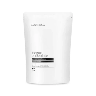 Afbeelding van RainPharma Vegan Chocolate 14 Zakjes Eiwitshake 19 gram eiwitten Zonder Sucralose Vegetarisch Porties Chocolade