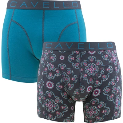Afbeelding van Cavello 2P boxers flower print blauw &amp; grijs M