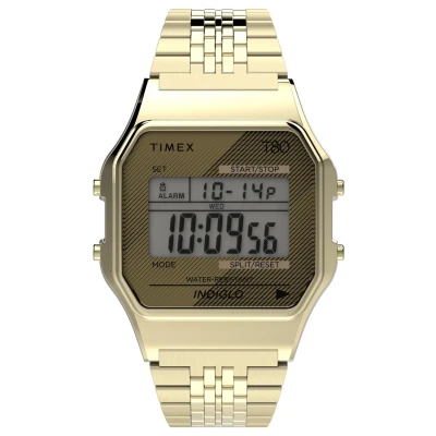 Afbeelding van Timex T80 Digitaal horloge, Maat: One Size, Gold tone