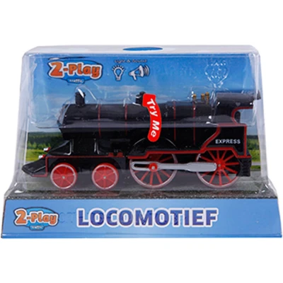 Afbeelding van 2 Play locomotief met licht en geluid pull back 14 cm rood