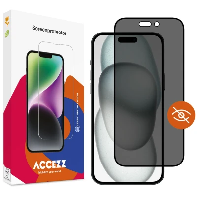 Afbeelding van Screenprotector Apple iPhone 15: Accezz Gehard glas Privacy
