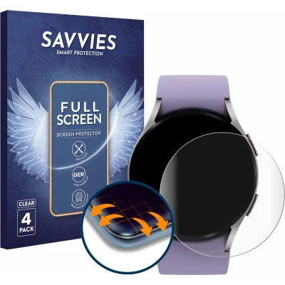 Afbeelding van Savvies Screenprotector voor Samsung Galaxy Watch 5 (40mm) Folie Beschermfolie transparant volledig dekking (4 Stuks)