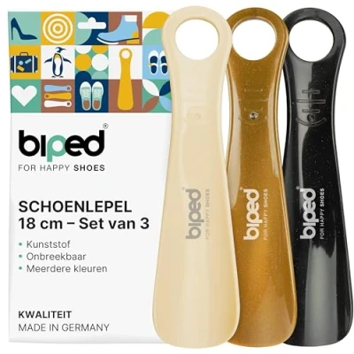 Afbeelding van biped set van 3 schoenlepels kunststof 18 cm schoenlepel Duitse productie z1570(noble cream)