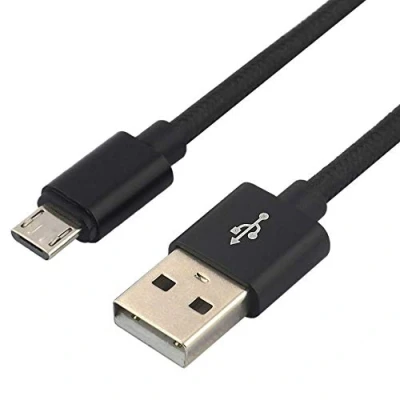 Afbeelding van everActive micro USB kabel 1m Zwart, gevlochten, ondersteuning voor snel opladen, 2,4A CBB 1MB