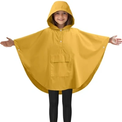 Afbeelding van JEMIDI unisex regenjas kind Van 6 tot 10 jaar kleur veranderende regenponcho Fietsponcho met draagtas Waterdicht en ademend Geel