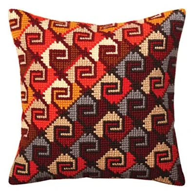 Afbeelding van Collection d&#039;Art voorbedrukt kruissteek Kussenpakket Peruvian ornament 5368