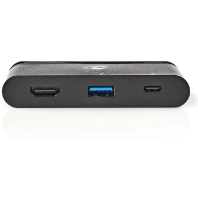 Afbeelding van USB C docking stations Nedis (USB naar C, A en HDMI, Busgevoed, Power Delivery)