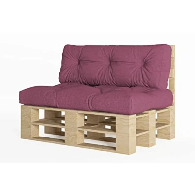 Afbeelding van Chilly Pilley Pallet Pad Foam Vlokken Kussen Meubel Bank Rugleuning Zitkussen Zijkussen Set (Set Van 2 Paars)