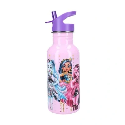 Afbeelding van My sweety pop Monster High Drinkfles voor meisjes, roestvrij staal, kinderen, kleuterschool, school, vakantie, maaltijd, 22 cm, 500 ml, hydratatie, cadeau idee, fles