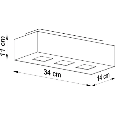 Afbeelding van Sollux Lighting Mono 3 Licht Flush Plafondlamp Zwart &amp; Wit, GU10