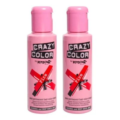 Afbeelding van Pacco Da Due Tinte Semipermanenti Per Capelli 100 ml Crazy Color (Fire Red)