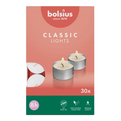 Afbeelding van Bolsius Theelicht Classic Lights Wit 8 Uur