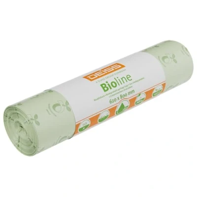 Afbeelding van BIO Afvalzakken, Lichtgroen, 62 x 80 cm, 18 micron, 60 liter, Composteerbare afvalzakken 10 stuks