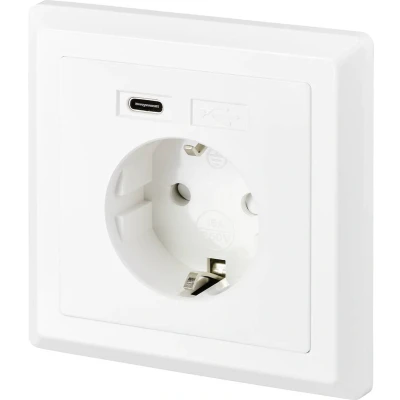 Afbeelding van Sygonix SY 5238674 Stopcontact (onderbouw) Power Delivery, Kinderbeveiliging, Met USB C Wit