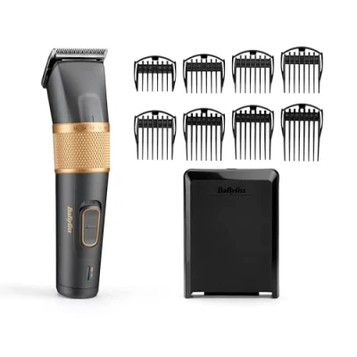Afbeelding van BaByliss Graphite Precision Tondeuse E987E 26 Kniplengtes (0.6mm 28mm) 8 opzetstukken 160min draadloos gebruik