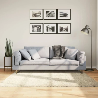 Afbeelding van Vloerkleed shaggy hoogpolig modern 160x160 cm goudkleurig