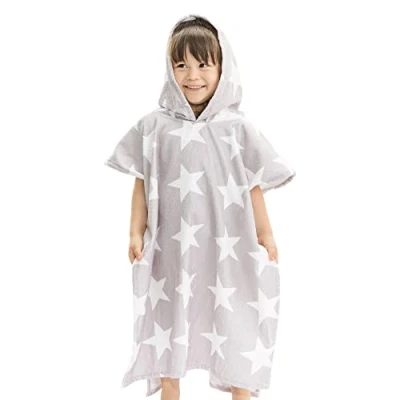 Afbeelding van HOMELEVEL badstof poncho voor kinderen Badponcho jongens en meisjes Met capuchon Strandponcho van zachte stof