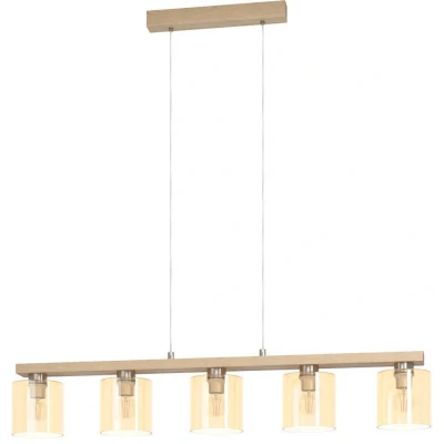 Afbeelding van EGLOÂ CastralvoÂ HanglampÂ Â 5Â lichtsÂ E27Â NikkelÂ MatÂ Bruin