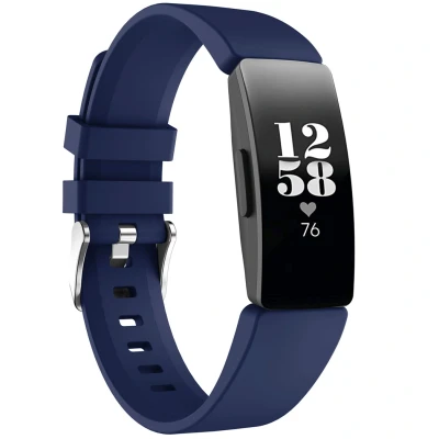 Afbeelding van Siliconen bandje voor de Fitbit Inspire Donkerblauw iMoshion En TPU (zacht)