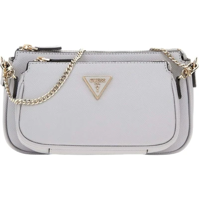 Afbeelding van GUESS Schoudertas Noelle Double Pouch Crossbody Lavendar Grey Lichtgrijs