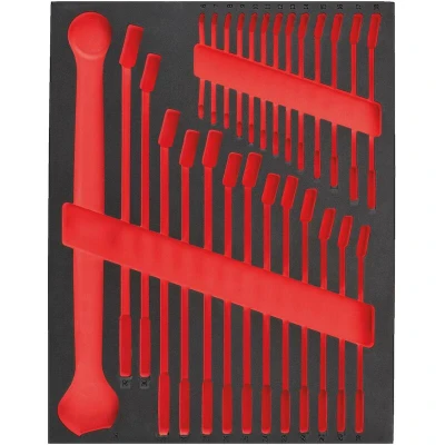 Afbeelding van Milwaukee Empty 27 pc MAXBITE Combination Spanner Foam set Lege inlay ring steeksleutel MAX BITE™ 6 mm 36 (27 delig) 4932493676