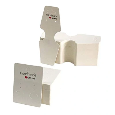 Afbeelding van 200 stuks oorbel ketting display kaarten, houder kraftpapier sieraden opknoping voor kettingen, armbanden, hang tags (wit),