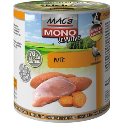 Afbeelding van MAC&#039;s Hondenvoer Natvoer Blik Mono Sensitive Kalkoen 6 x 800g