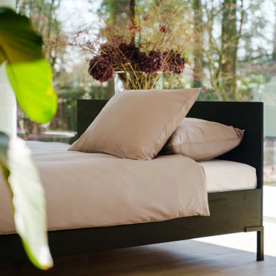 Afbeelding van Dekbedovertrek Kayori Kiyo Taupe Tencel 200 x / 220 cm 2 Persoons