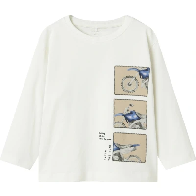 Afbeelding van Name It mini jongens longsleeve TRAS Cloud Dancer Regular Fit