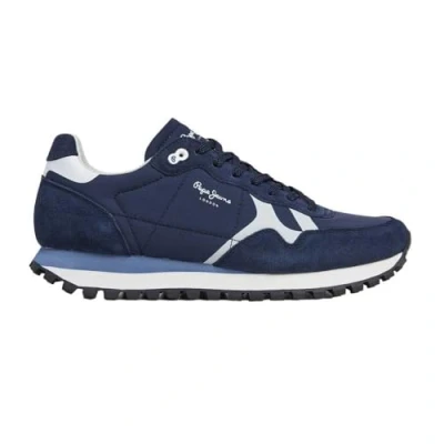 Afbeelding van Pepe Jeans Heren Brit On Prints M Sneaker, Blauw (Navy), 9 UK, marine, 43 EU
