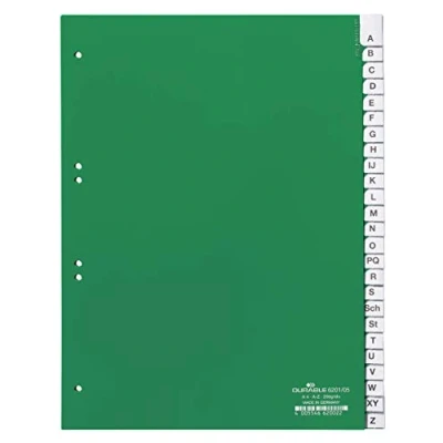 Afbeelding van Durable Tabbladen A4 20 delig gelaste tabs A Z (Duits) voorbl 60/80+80