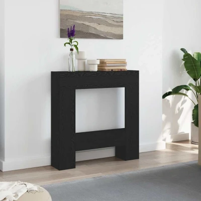 Afbeelding van vidaXL Haardombouw 81x18x82 cm spaanplaat zwart eikenkleurig