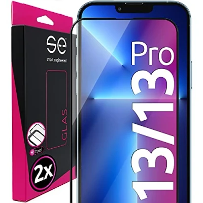 Afbeelding van smart engineered 2x3D Tempered Glass Screen Protector for Apple iPhone 13/13 Pro black/transparent