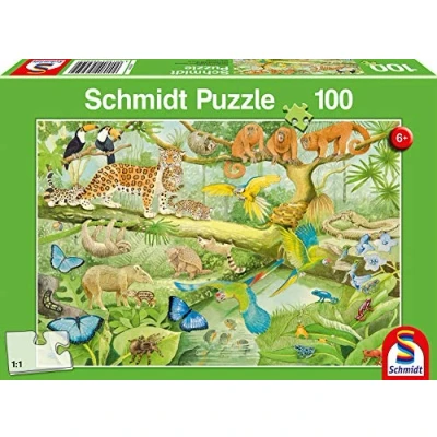 Afbeelding van Schmidt Dieren IN DE Jungle Puzzel voor kinderen, Maat: One Size, Multi coloured