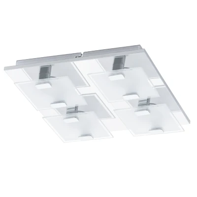 Afbeelding van EGLO Vicaro Wand/Plafondlamp 4 Lichts LED Chroom Wit, Helder