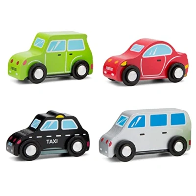 Afbeelding van New Classic Toys Houten Voertuigen Set 4 auto&#039;s