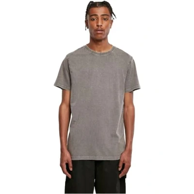 Afbeelding van Build Your Brand Heren Acid Washed Ronde Neck Tee T shirt, asphalt, 4XL