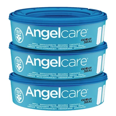 Afbeelding van ANGELCARE luieremmer navullingen 3 cassettes Navulcassette cartouche poubelle a couche Lot de pour système d&#039;élimination des couches