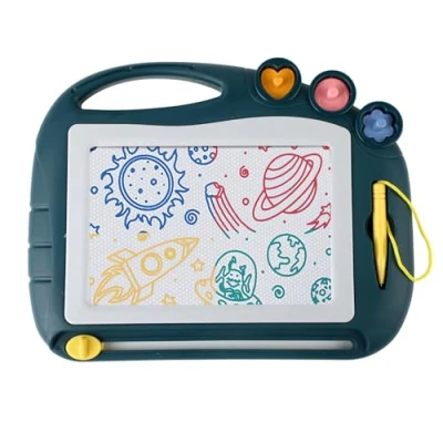 Afbeelding van Toverbord, magnetisch tekenbord, toverborden voor kinderen, magneetbord met 3 postzegels, schrijfbord speelgoed tot 5 jaar, cadeau jongens en meisjes