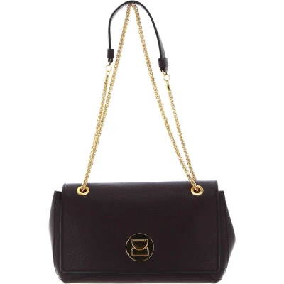 Afbeelding van COCCINELLE Leren Schoudertas Liya Shoulder Bag Darkbrown Donkerbruin