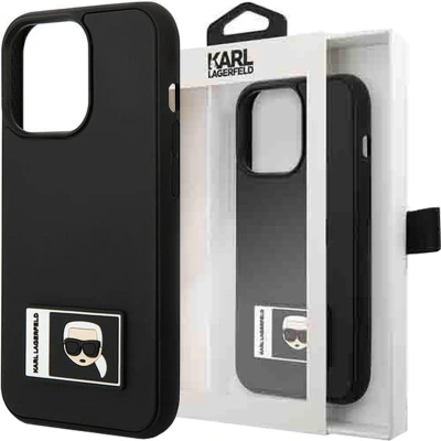 Afbeelding van Karl Lagerfeld KLHCP13M3DKPK iPhone 13 6.1 zwart/zwart hardcase Ikonik Patch