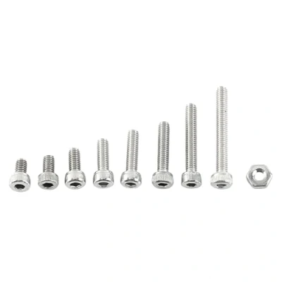 Afbeelding van Moeren en Bouten, 300pcs M2.5 A2 Roestvrij Staal Hex Socket Schroeven schroef Met zeskantmoeren Assortiment, Heldere Afwerking (A: Cap hoofd)